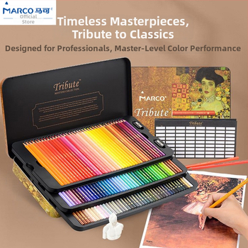 Marco Sada farebných ceruziek — vodou riediteľné i olejové, drevené telo, tvrdosť B, na písanie a maľovanie