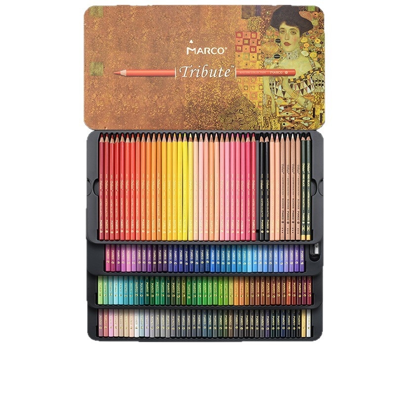 Марко Комплект цветни моливи — водоразтворими и маслени, дървен корпус, твърдост B, за писане и рисуване