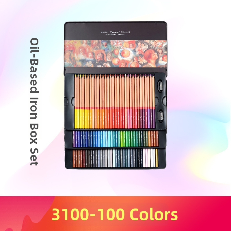 Marco Sada farebných ceruziek — vodou riediteľné i olejové, drevené telo, tvrdosť B, na písanie a maľovanie