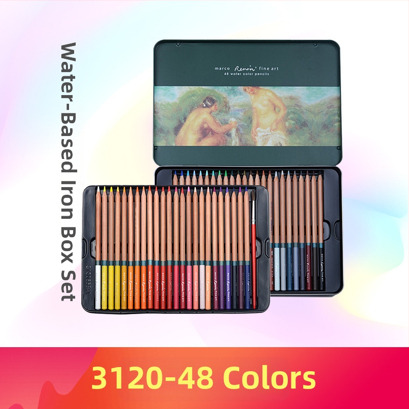 Marco Sada farebných ceruziek — vodou riediteľné i olejové, drevené telo, tvrdosť B, na písanie a maľovanie