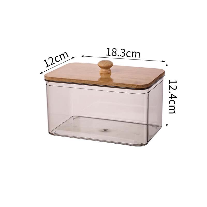 Stolna kutija za pohranu s bambusovim poklopcem, PET plast, kapacitet 2L, otporna na prašinu (2L, bambusov poklopac, PET plast, otporna na prašinu)