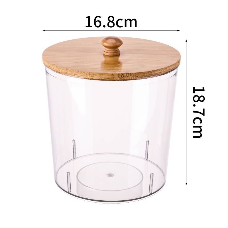 Stolna kutija za pohranu s bambusovim poklopcem, PET plast, kapacitet 2L, otporna na prašinu (2L, bambusov poklopac, PET plast, otporna na prašinu)