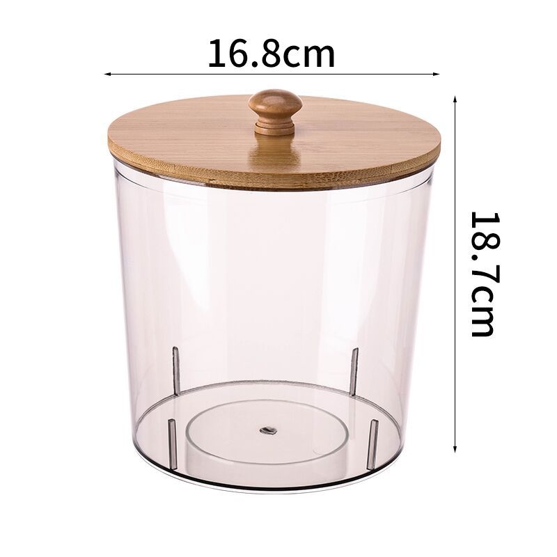 Stolna kutija za pohranu s bambusovim poklopcem, PET plast, kapacitet 2L, otporna na prašinu (2L, bambusov poklopac, PET plast, otporna na prašinu)