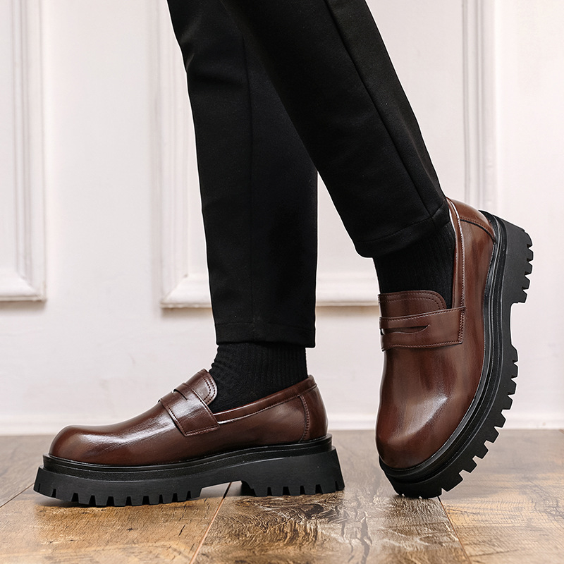 Muške loaferice s debelim đonom, gornji dio od mikrovlaknast kože, PU ulošak, gumena potplata, slip-on