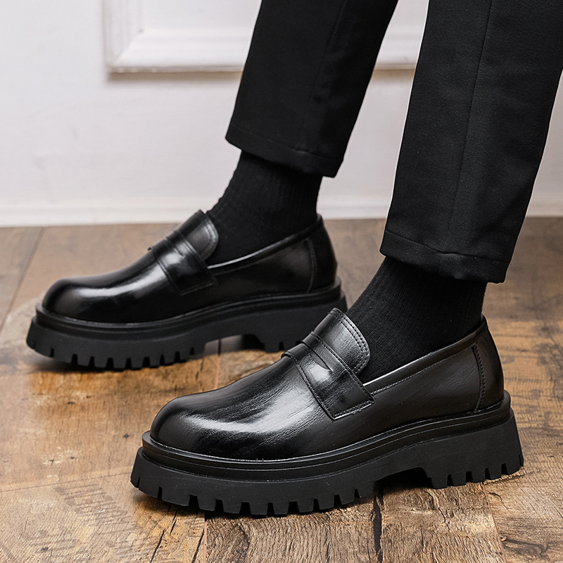 Muške loaferice s debelim đonom, gornji dio od mikrovlaknast kože, PU ulošak, gumena potplata, slip-on