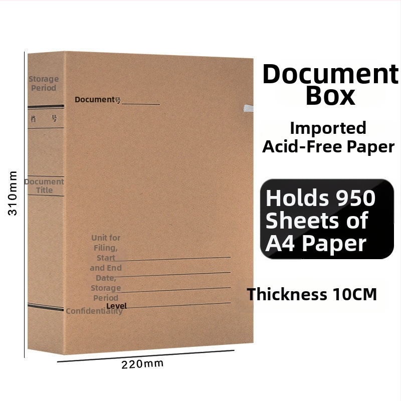 A4 kutija za datoteke – arhivska kutija od kraft papira, bez kiseline, marka Yafei, mogućnost ispisa logotipa, debljina materijala 1, širina stražnje strane 40