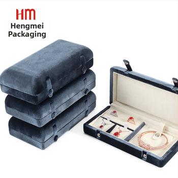 Kutija za nakit – drvena jezgra s velurom u unutrašnjosti, dvostruki preklopni poklopac, Hengmei marka, porijeklo Kina, pakiranje u kutiji