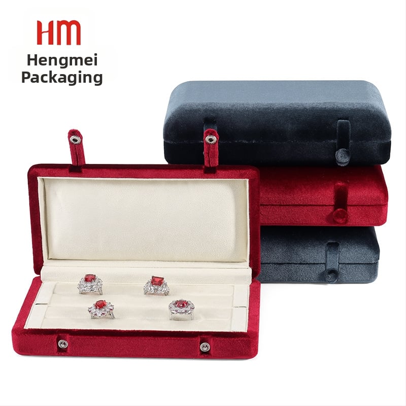 Kutija za nakit – drvena jezgra s velurom u unutrašnjosti, dvostruki preklopni poklopac, Hengmei marka, porijeklo Kina, pakiranje u kutiji