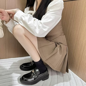 Loafers από γνήσιο δέρμα βοδιού, άνω μέρος από δέρμα βοδιού, επένδυση από φυσικό δέρμα, στρογυλή μύτη, μεσαίο τακούνι 3-5 cm