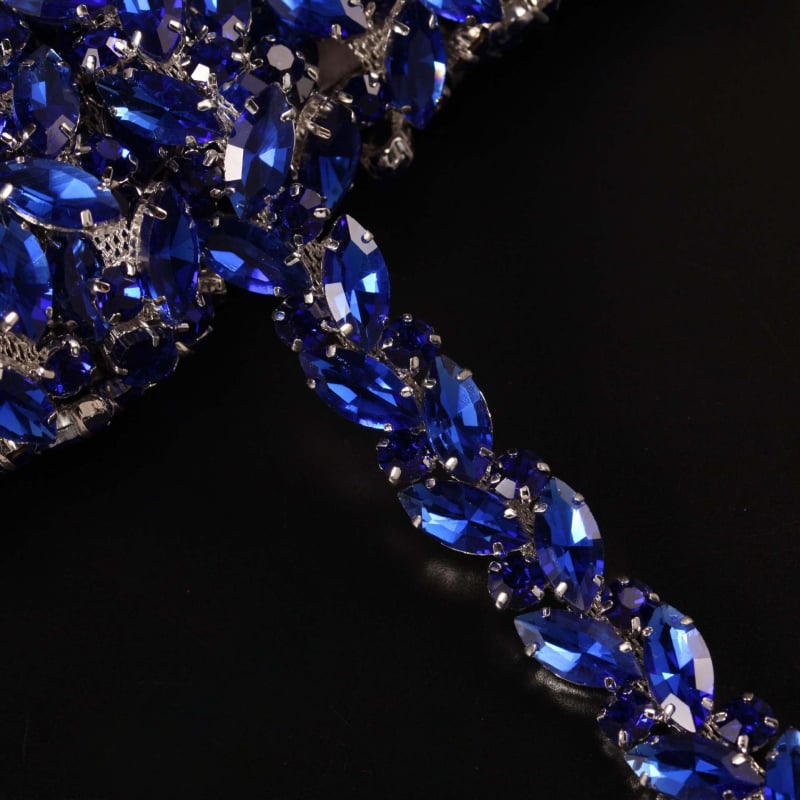 Dekorativni lanac za DIY nakit s Rhinestone kristalima i privjesnim perlima, željezni osnovni materijal, elektropiranje, Li Mei marka, mogućnost prilagođavanja