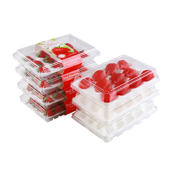 Jednorazová priehľadná krabička na jahody, s vnútornou oporou, s uzáverom, model 500p, PE plast