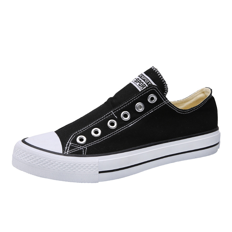 Korejskog stila unisex tenisice bez vezica od platna, niski profil, šiljasti nos