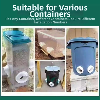 Αυτόματη ταΐστρα για πουλερικά με περιλαμβανόμενο διάτρητο εργαλείο, μεγάλη χωρητικότητα, μοντέλο 006, πλαστικό