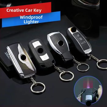 Φλογιστήρας-κλειδί αυτοκινήτου, πλαστικός, βουτάνιο καύσιμο, ανθεκτικός στον άνεμο, επαναχρησιμοποιήσιμος, με φωτισμό