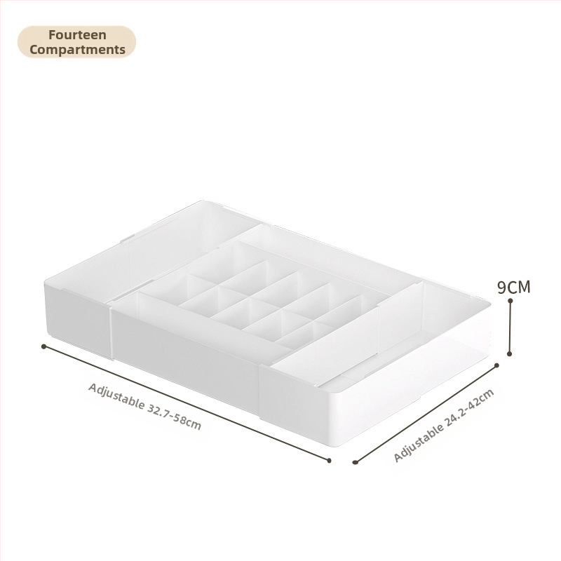 Kutija za donje rublje s pregradama, teleskopski ladica, 18L kapaciteta, PP plast, model 88066.