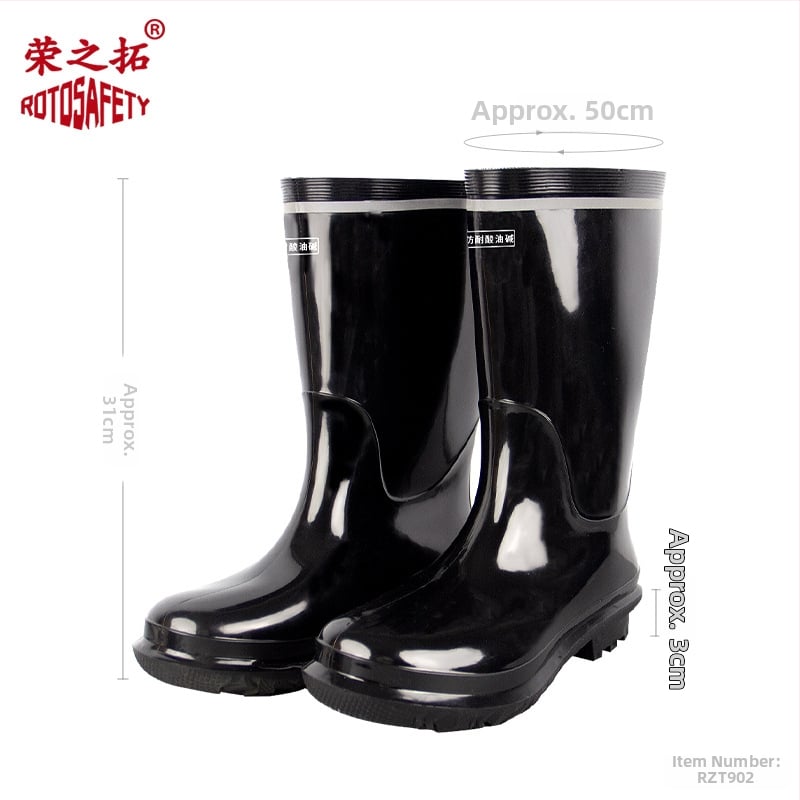 Muške kišne čizme od gume i plastike, vodootporne, otporne na ulje, kiseline i lužine, PVC materijal s brzo sušećom podom, srednje visine