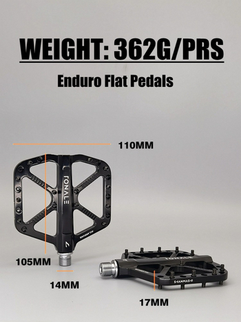 Πεντάλ ποδηλάτου βουνού από κράμα αλουμινίου, 3 ρουλεμάν, μοντέλο TONALE, ευρύ κράτημα για MTB και εκτός δρόμου