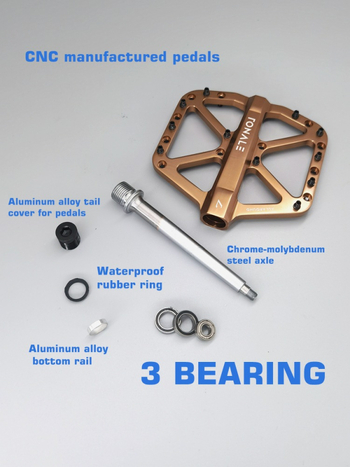 Πεντάλ ποδηλάτου βουνού από κράμα αλουμινίου, 3 ρουλεμάν, μοντέλο TONALE, ευρύ κράτημα για MTB και εκτός δρόμου