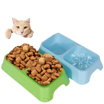 Διπλά μπολ για γάτες και σκύλους, μελαμίνη, σετ αυτόματης ταΐσης, τετράγωνος ποτιστής νερού, ανθεκτικό στις πτώσεις