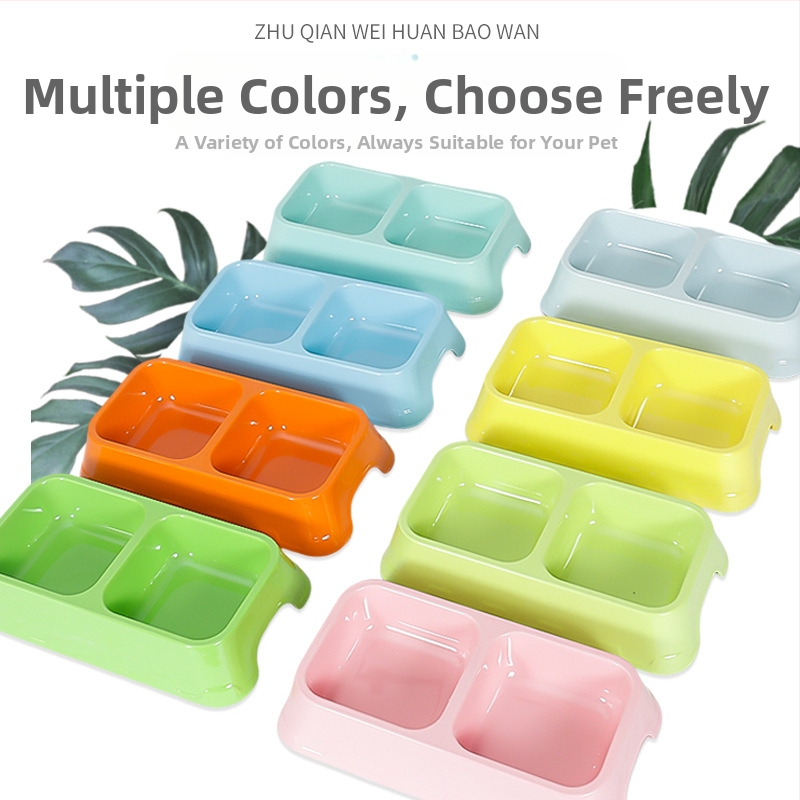 Διπλά μπολ για γάτες και σκύλους, μελαμίνη, σετ αυτόματης ταΐσης, τετράγωνος ποτιστής νερού, ανθεκτικό στις πτώσεις