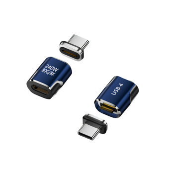 Adaptor magnetic USB-C cu funcționalitate completă – USB4.0, Încărcare rapidă PD240W, video 8K, transfer 80Gbps (Type-C masculin la feminin)