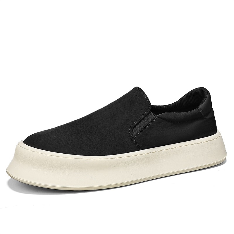 Muške ljetne platnene slip-on tenisice s mekanom potplatom, crne