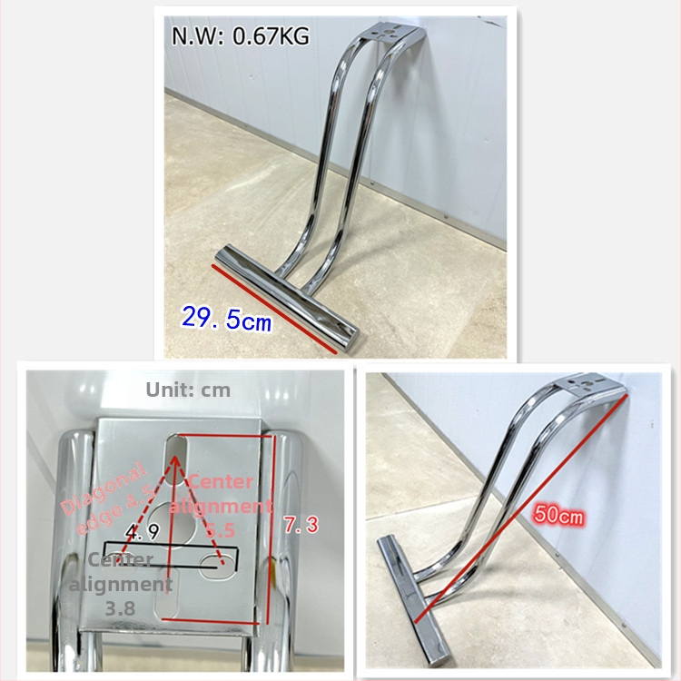 Podnožje za noge za frizerski stolac, nehrđajući čelik, moderan stil, model Pedal, marka Xindali, demontažni