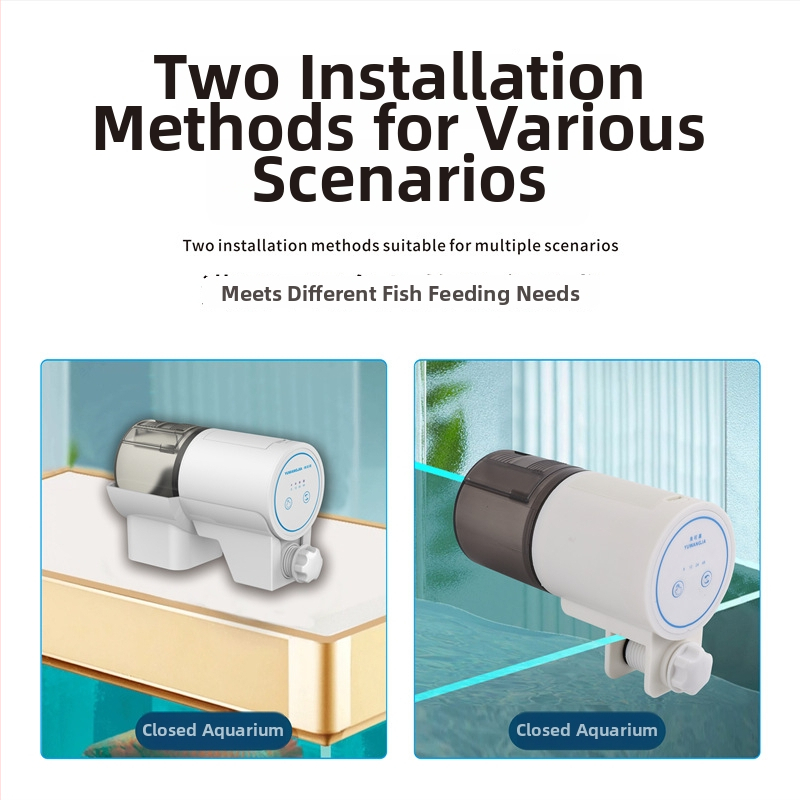 Πλαστική αυτόματη ταϊστρα ενυδρείου με χρονοδιακόπτη – πλήρες σετ για καλλωπιστικά ψάρια και χελώνες