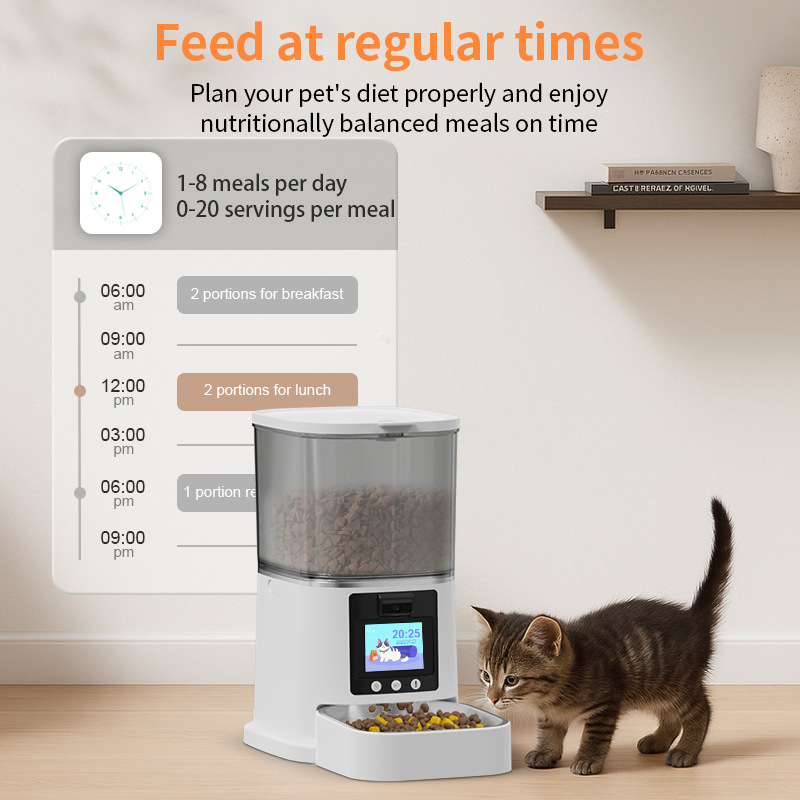 Αυτόματη ταϊστρα για κατοικίδια με κάμερα και έλεγχο μέσω εφαρμογής (Μοντέλο PT03S; Κάμερα; Υποστήριξη εφαρμογής; Αποσπώμενο; Βάρος 1700 g)