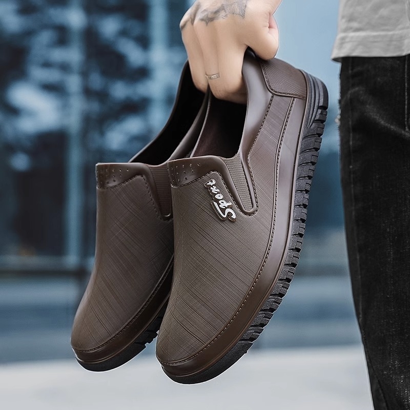 Unisex kišne čizme, PU gornji dio, gumeni đon, niski obod cijevi, okrugla špička