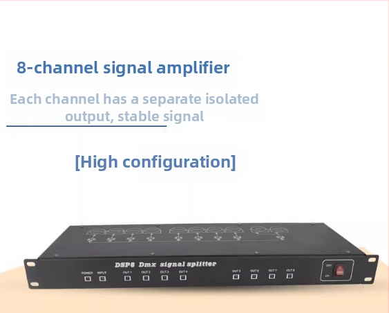 DMX signálny zosilňovač a rozdeľovač pre pódiové osvetlenie MX512 — 4/8-kanálový, Beam PAR svetlo transceiver, značka Fuli