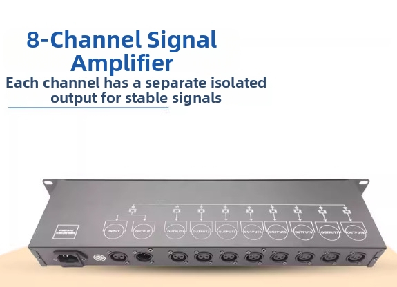 DMX signálny zosilňovač a rozdeľovač pre pódiové osvetlenie MX512 — 4/8-kanálový, Beam PAR svetlo transceiver, značka Fuli
