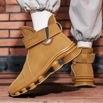 Muške čizme za kišu s gornjim dijelom od super vlakna, gumeni potplat, zaobljeni vrh, niska peta 1–3 cm