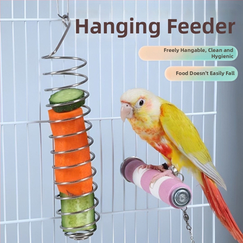 Εργαλείο ταΐσματος πουλιών — Ανοξείδωτο χάλυβα, χειροκίνητο ταΐσμα, κρεμαστή ταϊστρα για παπαγάλους και μικρά πουλιά