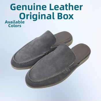 Muške mokasine od prave kože i nubuka, slip-on, okrugli nos, niski profil