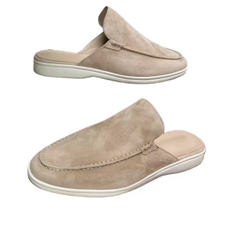 Muške mokasine od prave kože i nubuka, slip-on, okrugli nos, niski profil