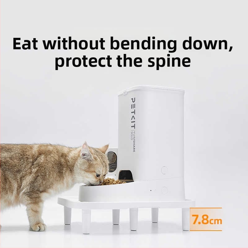 Xiaopei ανυψωμένο σταντ ταΐσματος γάτας – πλαστικό τραπεζάκι φαγητού με θήκη για μπολ