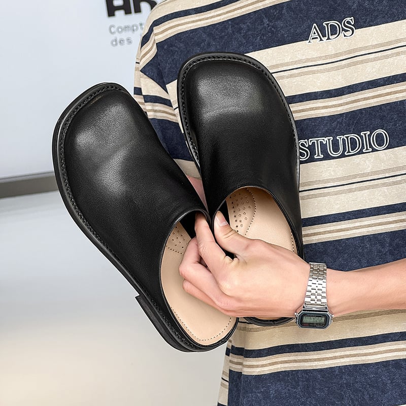 Muške mule s zatvorenim prstom, debela gumena potplata, nubuk gornji dio, proljeće 2025