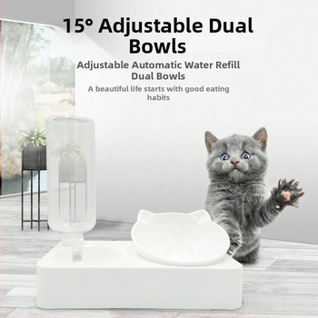 Δύο σε ένα μπολ για κατοικίδια (γάτα και σκύλος) με αυτόματη πλήρωση νερού, PP υλικό, μάρκα Little One