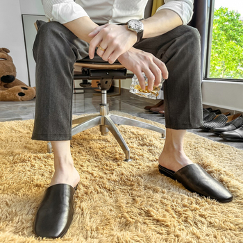Muške papuče od ovčje kože, EVA đon, slip-on