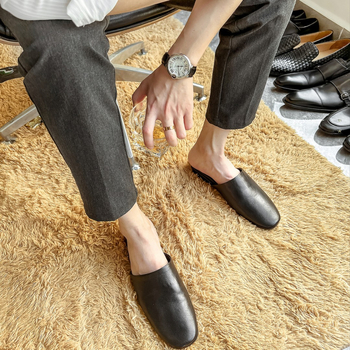 Muške papuče od ovčje kože, EVA đon, slip-on