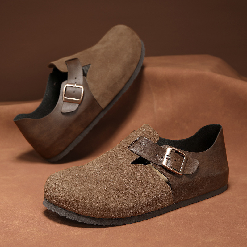 Muške zimske papuče u stilu Birkenstock, matirani gornji dio, EVA potplat, tehnologija potplata od viskoze, zatvaranje trakom za glavu uz potporu