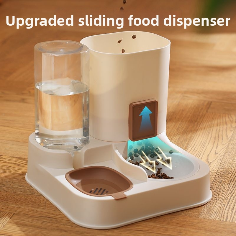 Πιάτο γάτας με αυτόματη τροφοδοσία και διανομέα νερού, διπλό μπολ, γυάλινο σχέδιο (Υλικό: κοινό γυαλί; Αντικείμενο: Γάτα; Κατηγορία: Τροφές κατοικίδιων; Προέλευση: Άλλο)