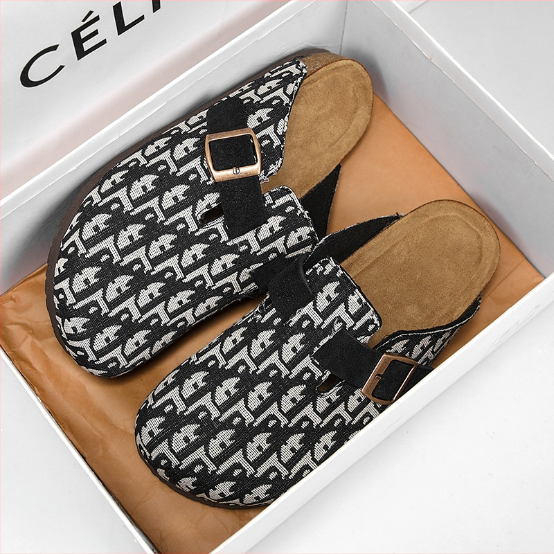 Birkenstock stil zimskih cipela za muškarce i žene, zatvoren vrh, korkova potplata, platneni gornji dio, EVA potplat