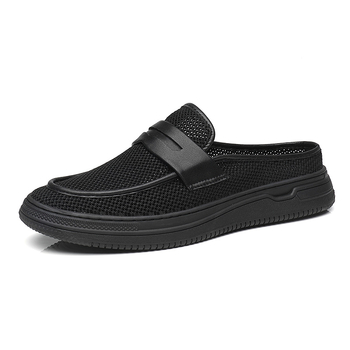 Muške prozračne papuče za vožnju – gumeni đon, platnena gornja, ljetna ležerna obuća
