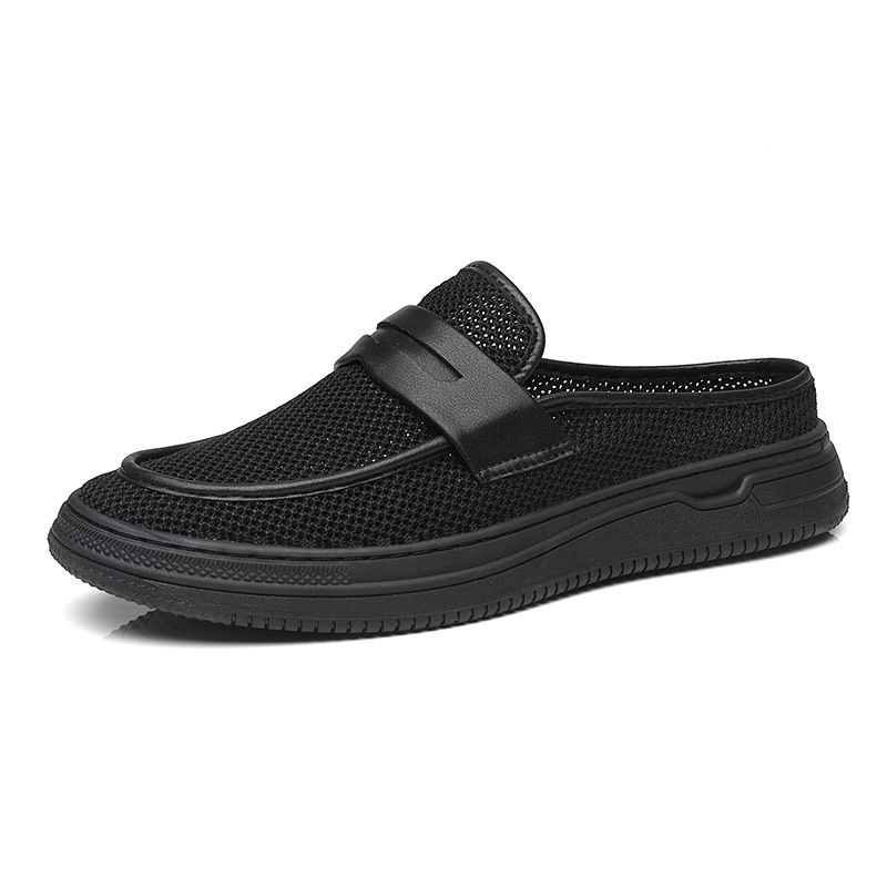 Muške prozračne papuče za vožnju – gumeni đon, platnena gornja, ljetna ležerna obuća