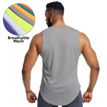 Αντρικό αθλητικό γιλέκο για τρέξιμο και προπόνηση, χαλαρή εφαρμογή, διαπνέον και απομακρύνει την υγρασία, 100% πολυεστέρας, μονόχρωμο