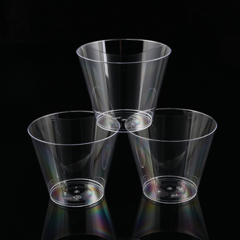 PS plastični čašica za deserte – jednokratna mousse čašica za sladoled i deserte, srebrni toplinski otisak, bez poklopca, kapaciteti 50ml 270ml 200ml