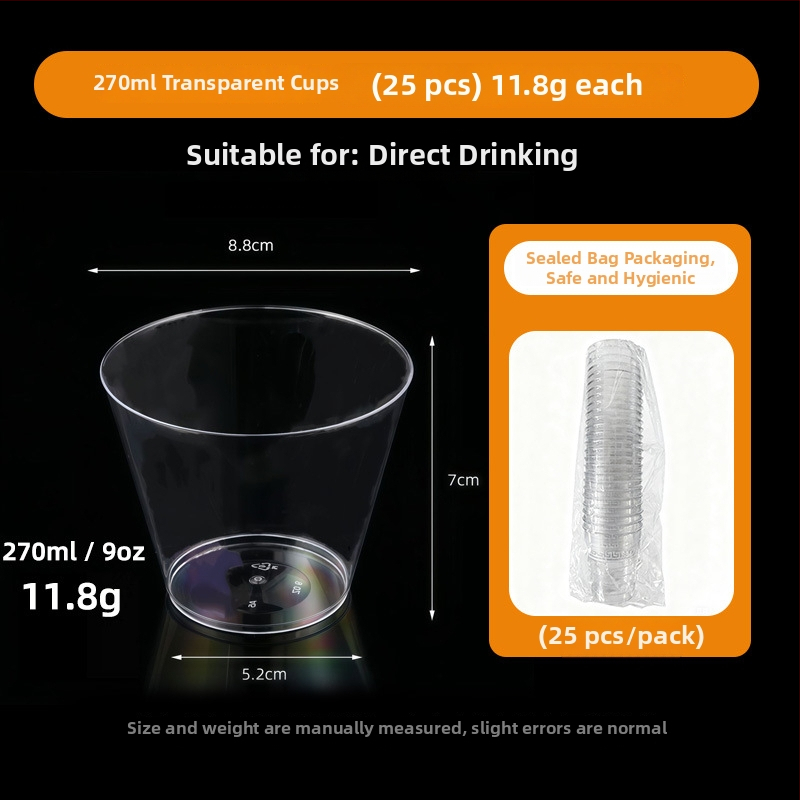 PS plastični čašica za deserte – jednokratna mousse čašica za sladoled i deserte, srebrni toplinski otisak, bez poklopca, kapaciteti 50ml 270ml 200ml