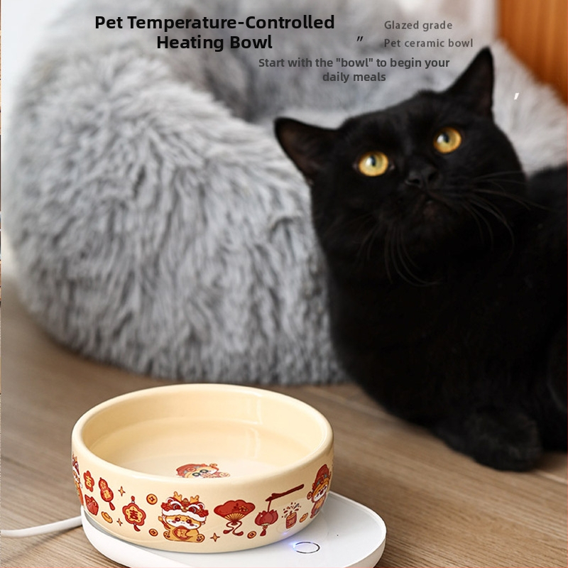 Κεραμικό μπολ νερού και φαγητού γάτας με αυτόματη τροφοδοσία και νερό σε σταθερή θερμοκρασία (Υλικό: Κεραμικό; Προέλευση: Κουαντζόου; Αυτόματη τροφοδοσία: Ναι; Συσκευασία: 36 τεμάχια)